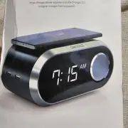 Atomi Qi Wireless Charging Alarm Clock , New Box Damage (H)