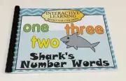 Interactive Learning Books for Children - Number Words - w/ 33 Laminated Cards