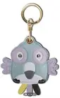 Leather Keychain Case Holder Compatible with Apple AirTag (Blue Parrot)