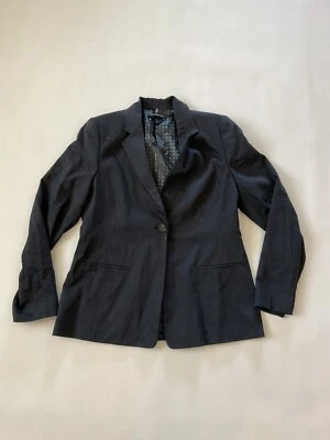 $398 Elie Tahari Women’s Steffie Jacket In Navy Wool Blazer Size 14