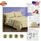 Breathable 4-Piece King Sheet Set - Silky Egyptian Cotton, Deep Pocket Fitted