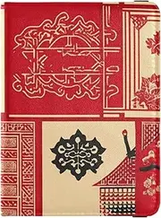 [Amooorous] Chinese Style Elements Elegant Red Leather decorative passport holder for travel men Wallet Combo Travel Passport Wallet With Vaccination Card Slot Lightweight, Chinese style elements elegant red, 1