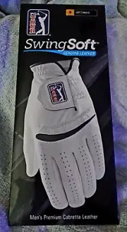 Men's PGA Tour Swing Soft Genuine Cabretta Leather White LEFT Glove NEW WITH TAG