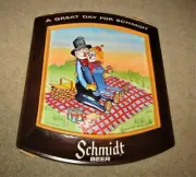 1977 SCHMIDT beer SCARECROW COUPLE picnic NOS