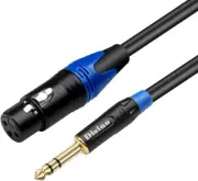 Disino XLR Female to 1/4 Inch 6.35Mm TRS Stereo Jack Cable, 3 Pin Female XLR to