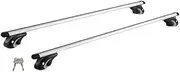 Roof Rack Crossbar Adjustable Aliuminum Roof Rail Crossbar Baggage Luggage Compatible for Carrier 200LBS Top Roof Crossbar Silver Black