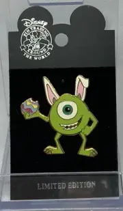Disney Pin - Monsters Inc Mike Wazowski w/ Bunny Ears & Easter Egg 2003