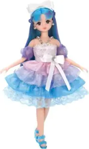 TAKARA TOMY Licca-chan Aqua Curl Dress Set Doll Toy Hobby Gradient Star Japan