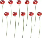 EMSea 100PCS Mini Toadstools Mushrooms Fairy Garden Ornament Miniature Simulation Decoration Accessories for Plant Pot Bonsai Micro Landscape Decor