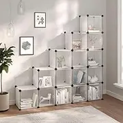 Storage Cube Organiser with 15 Cubes and Doors Transparent PP Shoe Storage