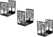 ✨ Tree Bookend Supports for Home Office School Heavy Books, Set of 3 Black Book