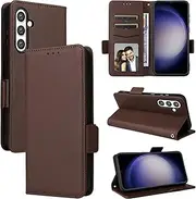 Compatible with Samsung Galaxy S23 FE Wallet Case,PU Leather Folio Flip Case Compatible with Samsung Galaxy S23 FE 5G Cell Phone Leather Case Brown