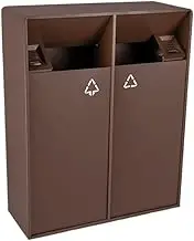 Garbage Cans 38L/80L Indoor/Outdoor Trash Can Metal Ashtray Column, Modern Home Commercial Trash Can Square Outside Trash Bin(Medium)