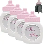 4PCS Baby Bottle Picture Frames, Resin Standing/Hanging Photo Frames for Shower Party Favors, Desk, Wall Decor