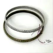 Premier Designs Hammered Steel Bangle Bracelet Duo Silver Tone Bronze Tone