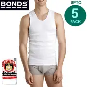 Bonds White Mens Chesty Cotton Plain Singlet Vest Tank Top Bulk Undergarment