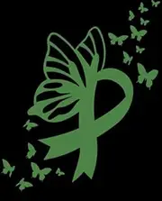 Gall Bladder Bile Duct Butterfly Cancer Ribbon Vinyl Decal | Green | Made in USA by Foxtail Decals | for Car Windows, Tablets, Laptops, Water Bottles, etc. | 3.7 x 4.5 inch