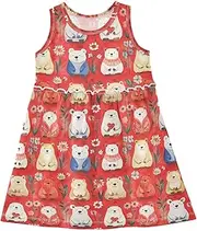 [Caihoyu] Girl Tank Dresses Toddler Soft Spring Dresses Summer Active Playwear, Multicolor07, 6 Years