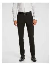 [yd.] Seville Tuxedo Slim Dress Pant in Black