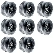 8 Piece 82A 58mm x 32mm QUAD Roller Skates Wheels with 608RS Bearings double Line Skates Wheels for Skateboard Roller Skates Wheel(Black white)