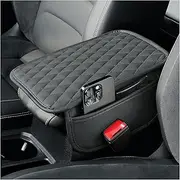 Arm Rest Cover for Car,Leather+Memory Foam Center Console Cover with Storage Bags,Universal Middle Console Cover Car Accessories Interior for Most Car Center Consoles (Gray)