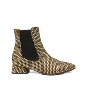 [Chie Mihara] Chie Mihara 35mm Pointed-toe Polka-dot Boots 39 IT GOLD/BLACK
