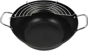 HOMOBABE 1pc Japanese Style Tempura Fryer Non-Stick Deep Frying Pot Cooking Pan for Even Heating for Home Use and Fried Foods