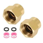 2pcs Brass Pipe Fitting, 1/2"G Female x 3/4"NPT Female Hex Nipple Pipe Adapter