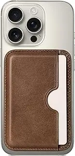 Le Pelle - Handcrafted Italian Leather Card Wallet - [Compatible with MagSafe] - [Slim and Strong Magnetic] - [2-Card Holder] - for iPhone 16/15/14/13/12 Series, Cocoa Brown