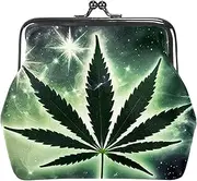 [CWAGFEQZ] Wallet Women,Coin Purse,Coin Pouch,Small Coin Purse,Green Nebula Leaf