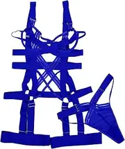 [Zylphorix] Women Garter Strappy Lingerie Push Up Belts Underwire Set Linked Harness Bra and Panty Sets