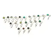 WHOLESALE 21PC 925 SOLID STERLING SILVER LABRADORITE MIX STONE RING LOT R569