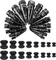 [Crdifu] 32 Piece Ear Stretcher Set Acrylic Large Gauges Ear Taper Silicone Tunnel Expander Piercing (6-20 mm)