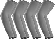 [AZIDWERYQ] 4Pairs UV Protection Arm Sleeves Soft & Comfortable Arm Compression Sleeve Women Breathable Arm Sleeves Grey Compression Sleeves for Men Women Supplies Arm Compression Sleeve Women