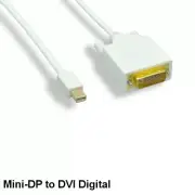 10' Mini DisplayPort to DVI-D 24+1 Cable Male/Male 32AWG Gold-Plated Connector