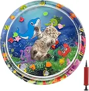 Cat Water Play Mat - Water Mat for Cats | Cat with Fish | Pet Bed for Dogs | Inflatable Mats for Babies | Sensor plaaymat | Foldable Pad Comfortable Bed for Tummy Time