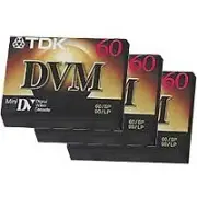 TDK DVM60 Mini DV Tape 60 Minute 3 Pack Compatible with DV Cameras