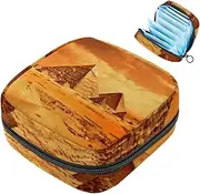 Period Bag,Sanitary Napkin Storage Bag,Ancient Egyptian Pyramid,Tampon Holder for Purse