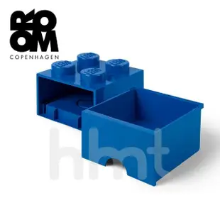 【LEGO 樂高】Room Copenhagen LEGO☆ Storage Brick 4樂高積木經典方塊四抽屜盒-藍色(樂高玩具收納盒)