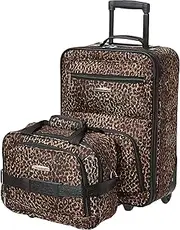 [Rockland] 2 Pc Luggage Set, Leopard (Brown) - F102-LEOPARD