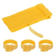 50Pcs 6 Inch Reusable Cable Ties Fastening Hook and Loop Straps Yellow