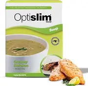 Optislim VLCD Soup - High Pure Protein, Low Carb Healthy Diet Soup Powder, High Calcium, Gluten Free, with 25 Vitamins and Minerals - 7 x 55g - Creamy Chicken
