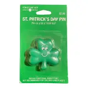 American Greetings St. Patrick’s Day Clover Pin Lapel Googly Eyes Smiling *New