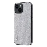 ABEEL For iPhone 15 Plus PU Leather+PC+TPU Phone Case Glitter Rhinestone Texture Back Cover