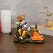 Polyresin Lord Krishna Idol Statue Figurine 5 x 6 x 4.5 Inches Multicolour