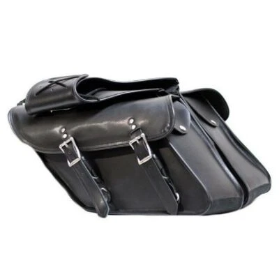 12" W MOTORCYCLE PVC SLANTED SADDLEBAGS w/ GUN HOLSTER FOR KAWASAKI - KDC4
