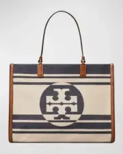 Tory Burch Ella Stripe Jacquard Tote Bag Royal Navy $528