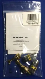 Monster Cable Phonolink 2 RCA Video Interlink Connectors 1 Pair YELLOW 24K GOLD