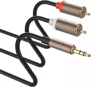 3.5mm Aux to RCA Plug Connectors for iPhone Audio Output to Stereo Receiver