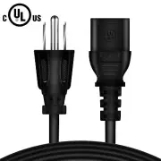 UL 5ft 3 Prong Power Cord Cable Lead For ECOXGEAR EcoBoulder Speakers Wire Plug